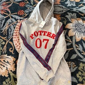 Mini Boden Gray Hoodie with Red Potter 07 Design